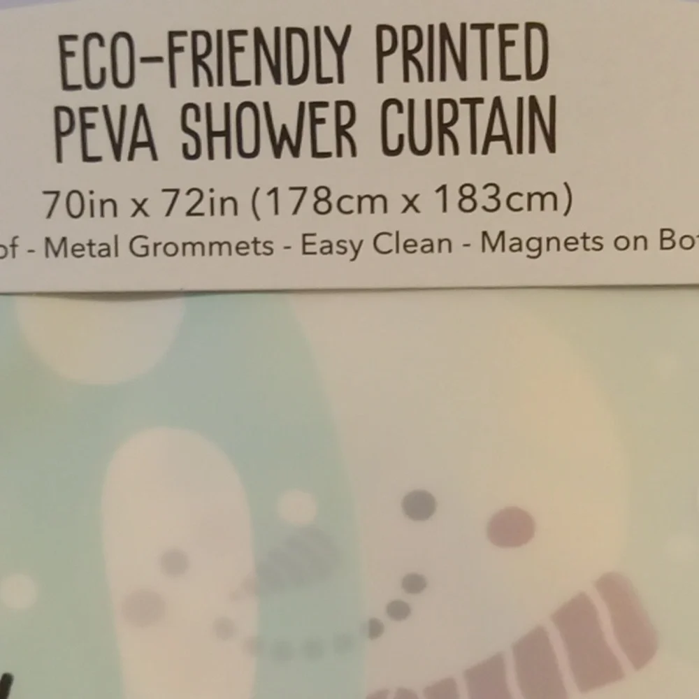 Christmas Snowman Shower Curtain New